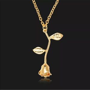 Fashion Jewelry Gold Romantic Rose Flower Necklace
